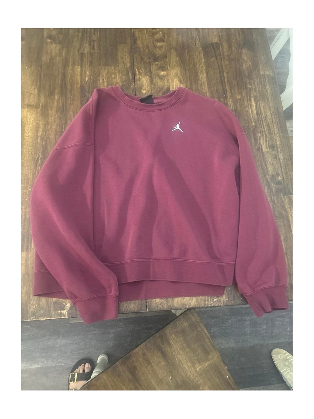 Jordan Women's Burgundy Crewneck Sweatshirt with Jumpman Logo